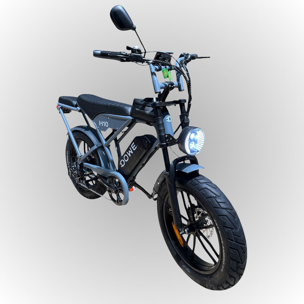 Dowe H10 Elektrische Fatbike – Grijs | NFC | 17,5Ah Accu & Gratis Accessoires