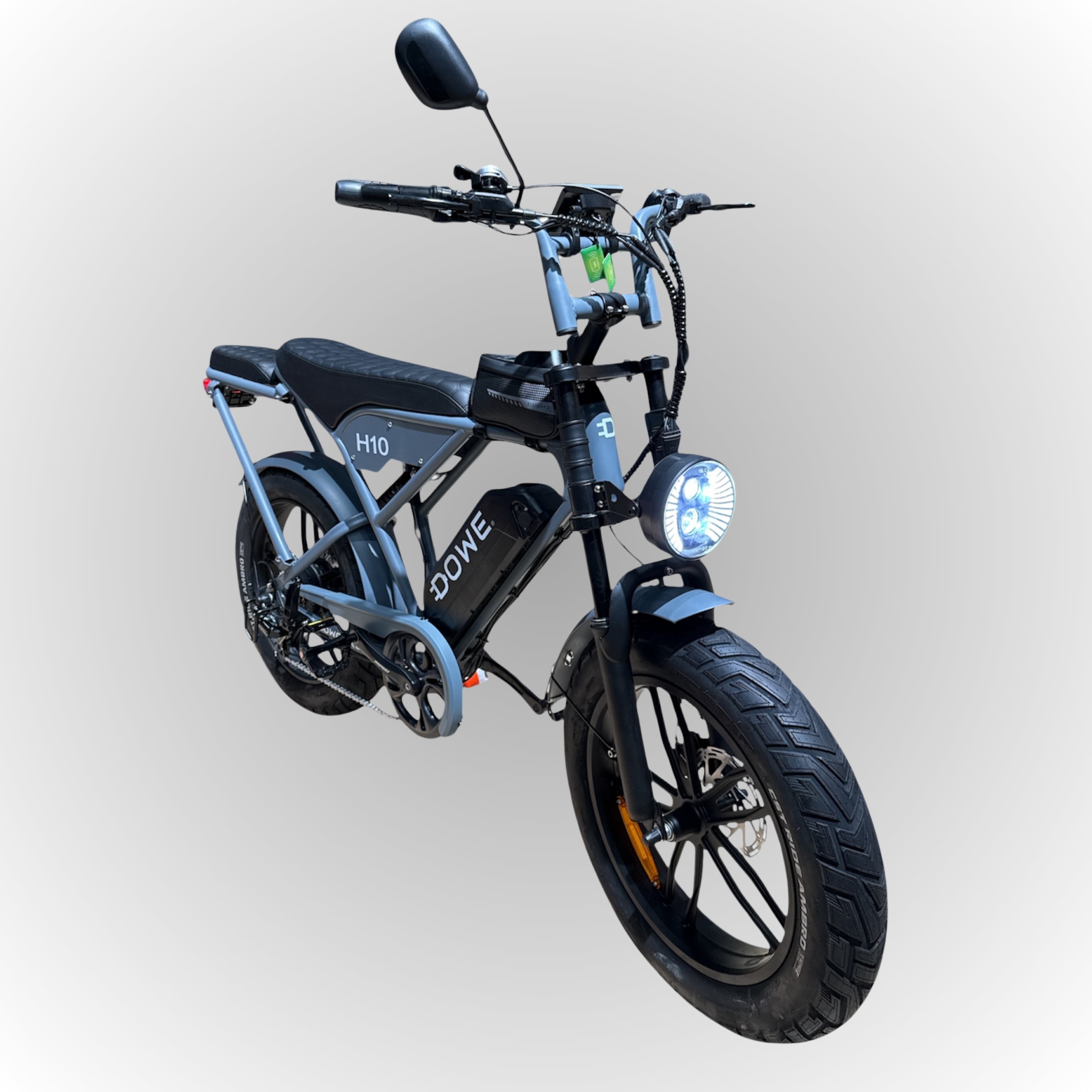 Dowe H10 Elektrische Fatbike – Grijs | NFC | 17,5Ah Accu & Gratis Accessoires
