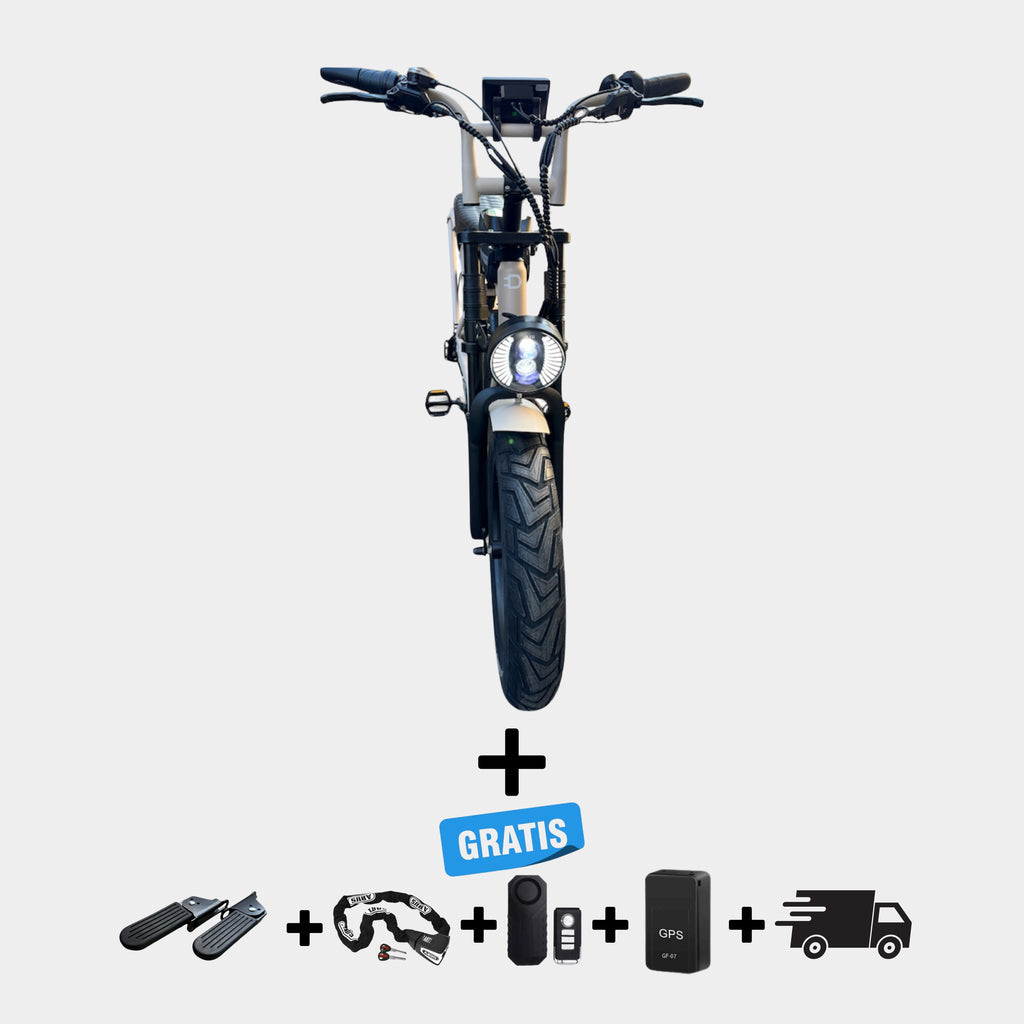 Dowe H10 Elektrische Fatbike – Zand | NFC | 17,5Ah Accu & Gratis Accessoires