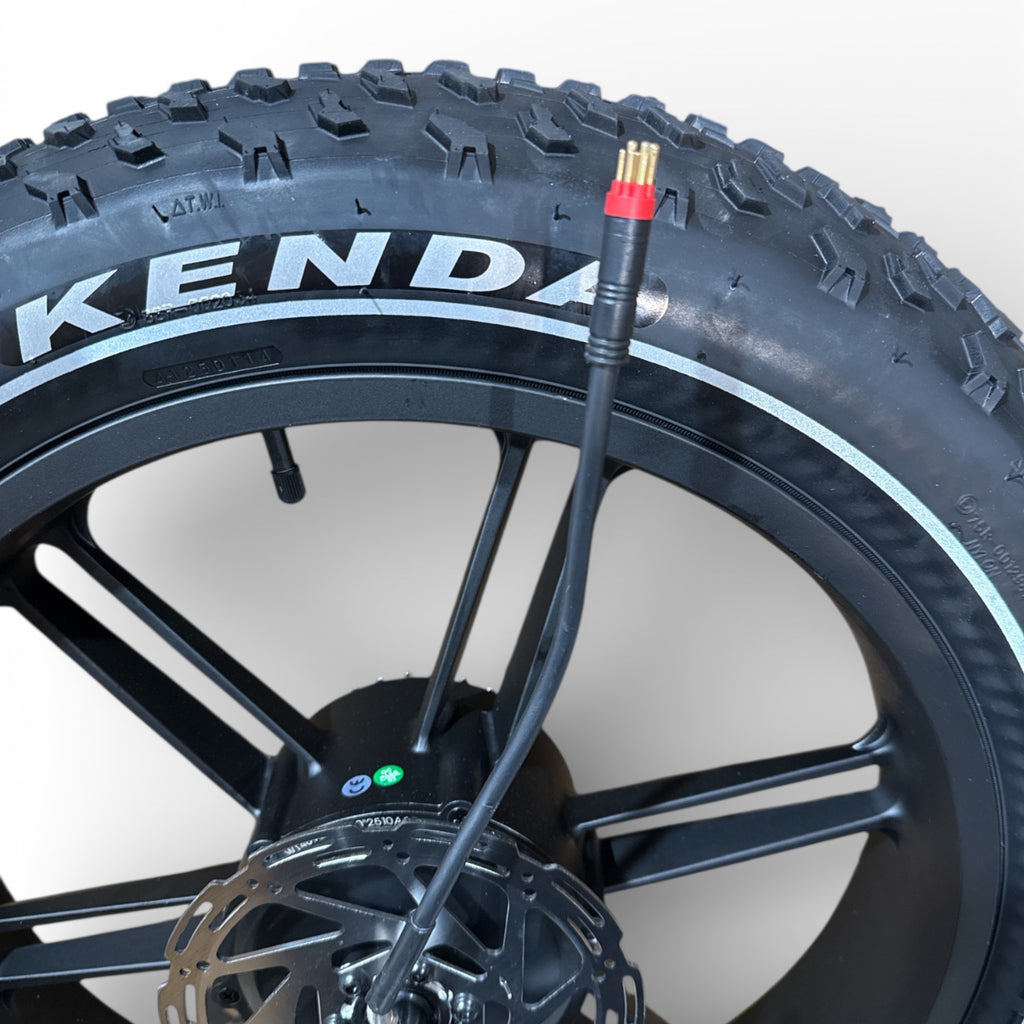 Achtervelg Fatbike Compleet met motor OUXI V8 DUBBELE ACCU - OUXI Q8, OUXI V8 ULTRA MAX + cassette en remschijf + Kenda buiten & binnenband | "RODE PLUG"