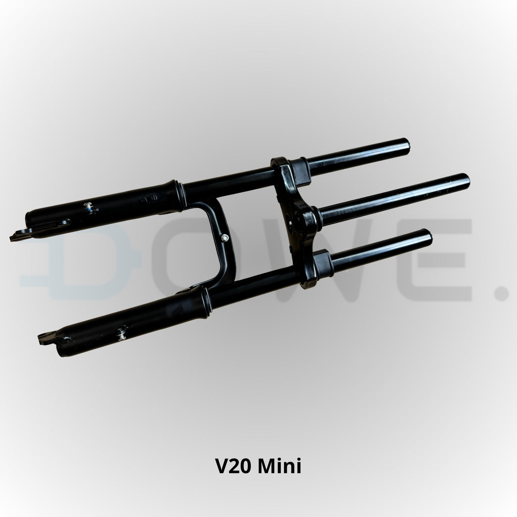 Geveerde voorvork voor QMWheel V20 Mini fatbike – zwarte voorvering voor 16x4.0 inch banden